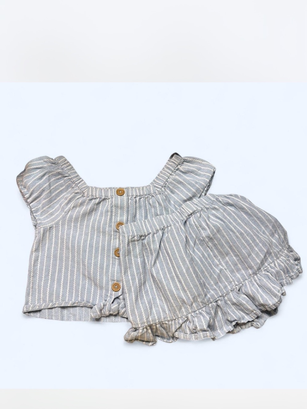 Joie Light Blue Knit Top with White Stripes